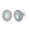 D'Joy Moon Glow Moonstone and White Zircon 2.75 ctw Celestial Elegance Earrings in Platinum Over Sterling Silver - Sticky add to cart bar