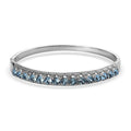 J Francis Embellished with Aquamarine Color Crystal by Swarovski Bangle Bracelet in Stainless Steel (7.50 in) - Sticky add to cart bar