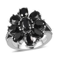 Thai Black Spinel Ring in Stainless Steel (Size 10.0) 4.90 ctw
