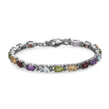 Mozambique Garnet and Multi Gemstones 8.20 ctw Bracelet in Stainless Steel (6.50 In) - Sticky add to cart bar