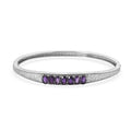 African Amethyst 2.90 ctw Bangle Bracelet in Stainless Steel (7.25 In) - Sticky add to cart bar