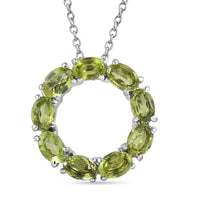Peridot 3.90 ctw Fancy Necklace in Stainless Steel 18 Inches