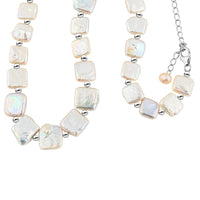 White Baroque Freshwater Pearl Necklace in Rhodium Over Sterling Silver (18 Inches)