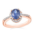 Kashmir Kyanite and Moissanite 2.10 ctw Ring in 18K Vermeil Rose Gold Over Sterling Silver (Size 10.0) - Sticky add to cart bar