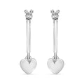 Heart Hoop Earrings in 10K White Gold 3.80 Grams - Sticky add to cart bar