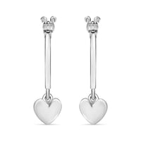 Heart Hoop Earrings in 10K White Gold 3.80 Grams
