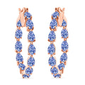 Tanzanite 10.08 ctw Inside-out Hoop Earrings in 18K Vermeil Rose Gold Over Sterling Silver - Sticky add to cart bar