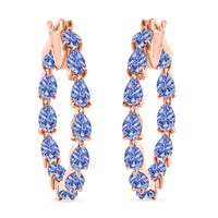 Tanzanite 10.08 ctw Inside-out Hoop Earrings in 18K Vermeil Rose Gold Over Sterling Silver