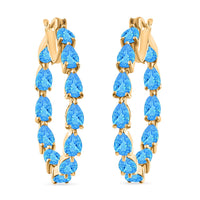 Tanzanite 10.08 ctw Inside-out Hoop Earrings in 18K Vermeil Rose Gold Over Sterling Silver