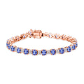 Tanzanite and White Zircon Bracelet in 18K Vermeil Rose Gold Over Sterling Silver (6.50 In) 10.85 ctw - Sticky add to cart bar