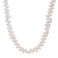 White Freshwater Pearl Oval Shape Dancing Bubbles Necklace in Rhodium Over Sterling Silver 18 Inches - Sticky add to cart bar