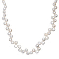 White Freshwater Pearl Button Shape Dancing bubbles Necklace in Rhodium Over Sterling Silver 18 Inches - Sticky add to cart bar