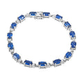 Kashmir Kyanite and Moissanite 9.50 ctw Bracelet in Rhodium Over Sterling Silve (6.50 In) - Sticky add to cart bar