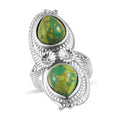 Mojave Green Turquoise 6.85 ctw Fancy Ring in Stainless Steel (Size 10.0) - Sticky add to cart bar