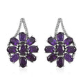 African Amethyst Earrings in Stainless Steel 6.50 ctw - Sticky add to cart bar