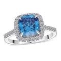Lab Grown Blue and White Diamond VS 3.50 ctw Ring in 950 Platinum - Sticky add to cart bar
