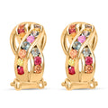 Premium Multi Sapphire 1.00 ctw Aurora Dreams Earrings in 18K Vermeil Yellow Gold Over Sterling Silver - Sticky add to cart bar