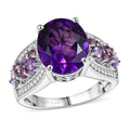Karis African Amethyst, Multi Gemstone Ring in Platinum Bond (Size 10.0) 5.35 ctw - Sticky add to cart bar