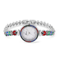 Genoa Multi Color Austrian Crystal Japanese Movement MOP Dail Watch in Silvertone - Sticky add to cart bar
