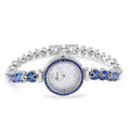Genoa Multi Color Austrian Crystal Japanese Movement MOP Dail Watch in Silvertone - Sticky add to cart bar