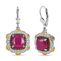 D'Joy Niassa Ruby (FF), Multi Gemstone Earrings in 18K Vermeil YG and Rhodium Over Sterling Silver 8.40 ctw - Sticky add to cart bar