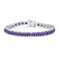 Premium African Amethyst 22.10 ctw Tennis Bracelet in Rhodium Over Sterling Silver (7.25 In) - Sticky add to cart bar