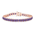 Premium African Amethyst 22.10 ctw Tennis Bracelet in Rhodium Over Sterling Silver (7.25 In) - Sticky add to cart bar