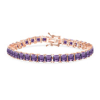 Premium African Amethyst 22.10 ctw Tennis Bracelet in Rhodium Over Sterling Silver (7.25 In)