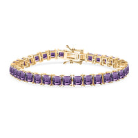 Premium African Amethyst 22.10 ctw Tennis Bracelet in Rhodium Over Sterling Silver (7.25 In)