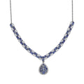 D'Joy Tanzanite and White Zircon 11.75 ctw Celestial Symphony Necklace in Rhodium Over Sterling Silver 18 Inches - Sticky add to cart bar