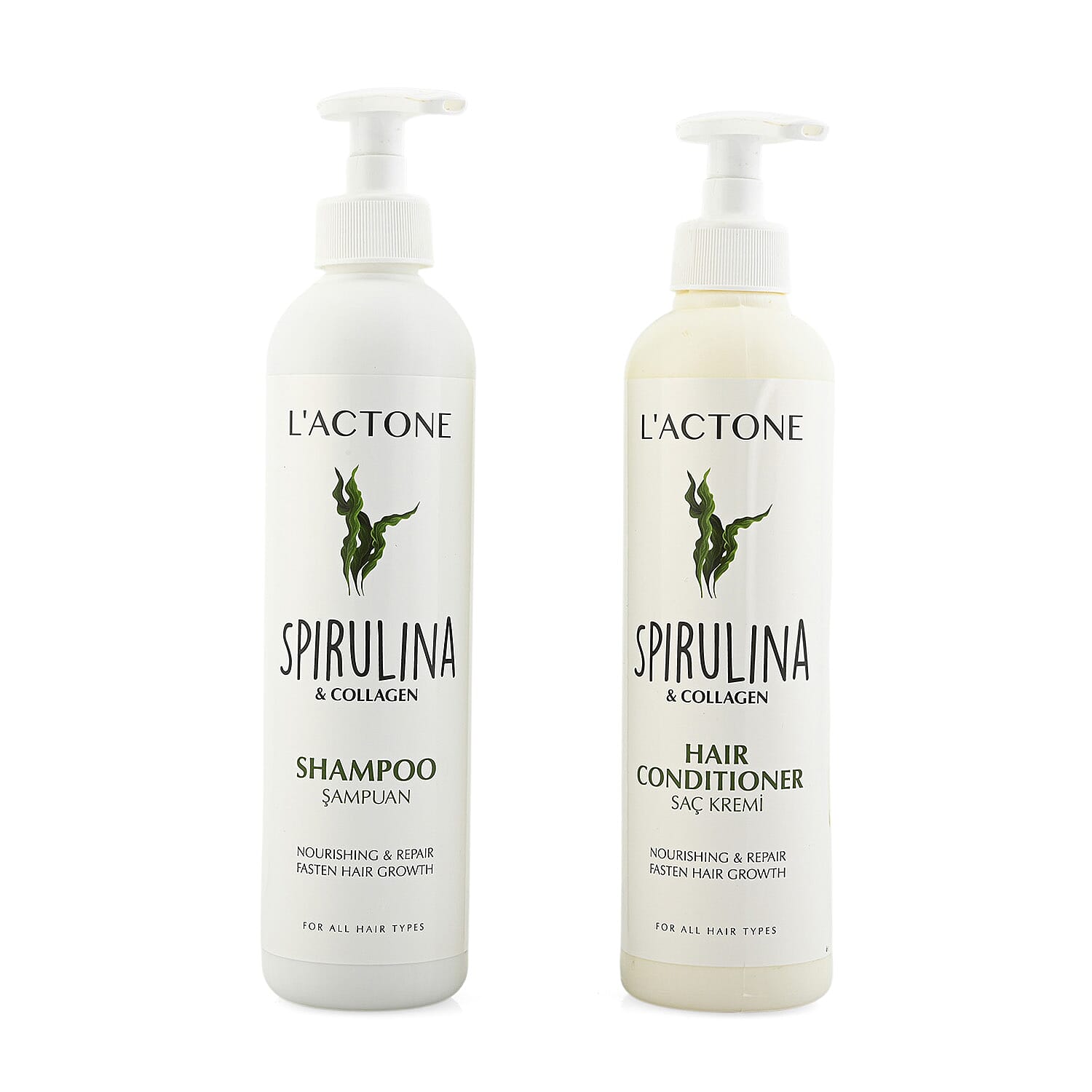 Collagen & Spirulina Set of 2 Shampoo and Conditioner 13.5oz