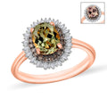 AAA Turkizite, Natural Champagne and White Diamond 1.75 ctw Ring in 18K Vermeil Rose Gold Over Sterling Silver (Size 10) 1 - Sticky add to cart bar