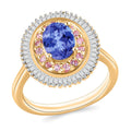 Premium Tanzanite, Madagascar Pink Sapphire and Diamond 1.53 ctw Ring in 18K Vermeil Rose Gold Over Sterling Silver (Size 10) 1 - Sticky add to cart bar