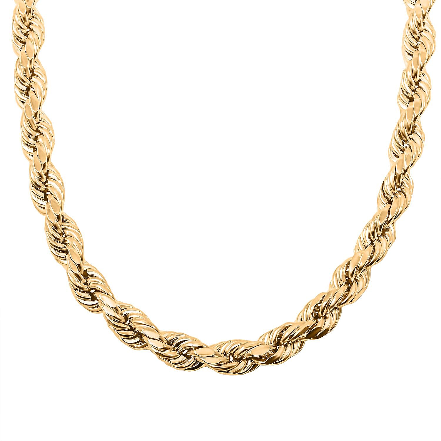 9mm 8-sided Diamond-cut Rope Chain Necklace in 10K Yellow Gold 32.42 Grams 26 Inches