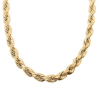 9mm 8-sided Diamond-cut Rope Chain Necklace in 10K Yellow Gold 32.42 Grams 26 Inches