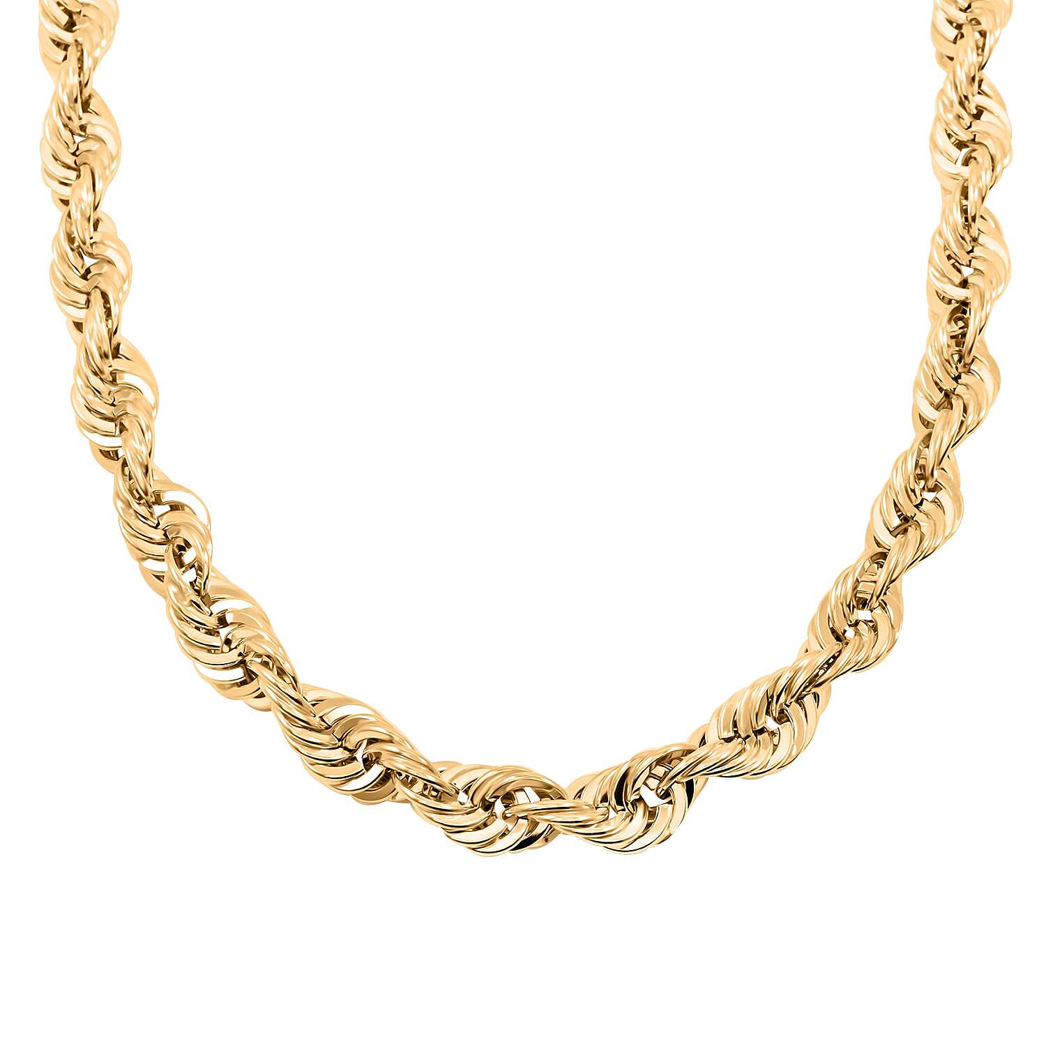 9mm Extra Shinny Diamond-cut Rope Chain Necklace in 10K Yellow Gold 44.75 Grams 28 Inches