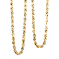 6mm 8-sided Diamond-cut Rope Chain Necklace in 10K Yellow Gold 22.2 Grams 28 Inches