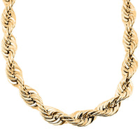 12.3mm Extra Shinny Diamond-cut Rope Chain Necklace in 10K Yellow Gold 90 Grams 30 Inches