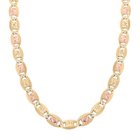 5.0mm Valentino Chain Necklace in 10K Yellow, Rose and White Gold 13.6 Grams 24 Inches