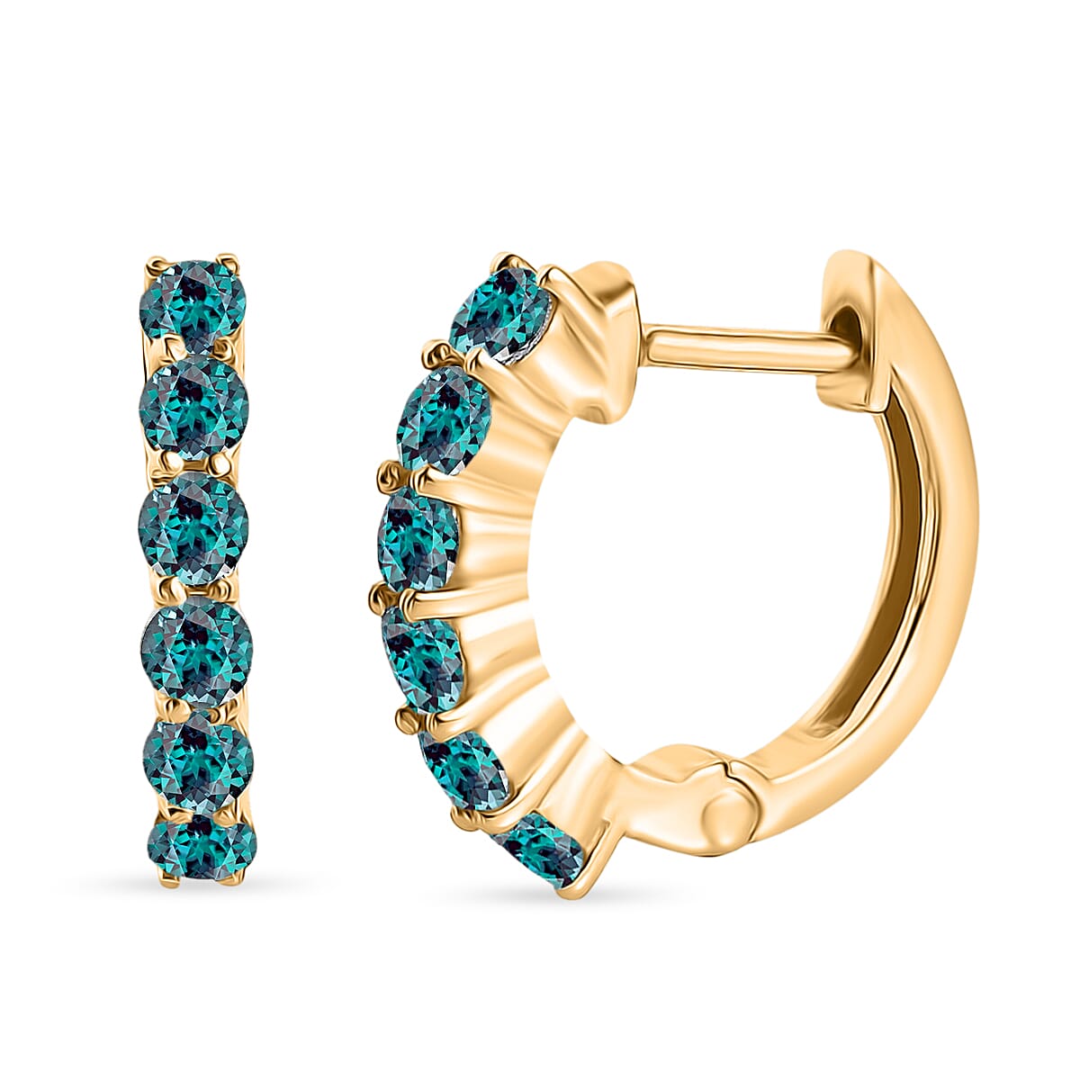 Narsipatnam Alexandrite Hoop Earrings in Rhodium Over Sterling Silver 1.01 ctw