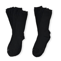Set of 10 Pairs 97% Polyester and 3% Spandex Kneehigh Socks - Black