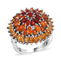 D'Joy Shades of Fire Opal 3.85 ctw Ring in Rhodium Over Sterling Silver (Size 10.0) - Sticky add to cart bar