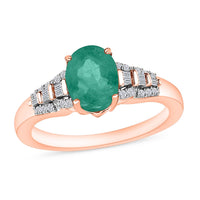 Luxoro AAA Kagem Zambian Emerald and G-H I2 Diamond Ring in 14K White Gold (Size 10.0) 1.50 ctw