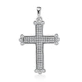 Simulated Diamond 1.40 ctw Cross Pendant without Chain in Rhodium Over Sterling Silver - Sticky add to cart bar