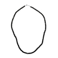 Thai Black Spinel 55.00 ctw Beaded Necklace 18 Inches in Sterling Silver