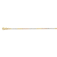 14K YRG and Platinum Over Sterling Silver Necklace (18 Inches) 5.3 Grams