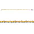 D'Joy Yellow Sapphire 10.80 ctw Bracelet in Rhodium Over Sterling Silv (8.00 In) - Sticky add to cart bar