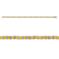 D'Joy Yellow Sapphire 10.80 ctw Bracelet in Rhodium Over Sterling Silv (8.00 In)