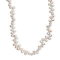 White Freshwater Pearl Oval Shape Bubble Necklace in Rhodium Over Sterling Silver 18 Inches - Sticky add to cart bar
