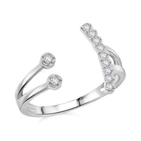 Simulated Diamond 0.20 ctw Ring in Rhodium Over Sterling Silver (Size 10.0)